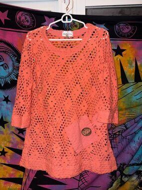 Boho Camille & Co. Coral Crochet Midi Tunic Dress